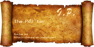 Ihm Péter névjegykártya